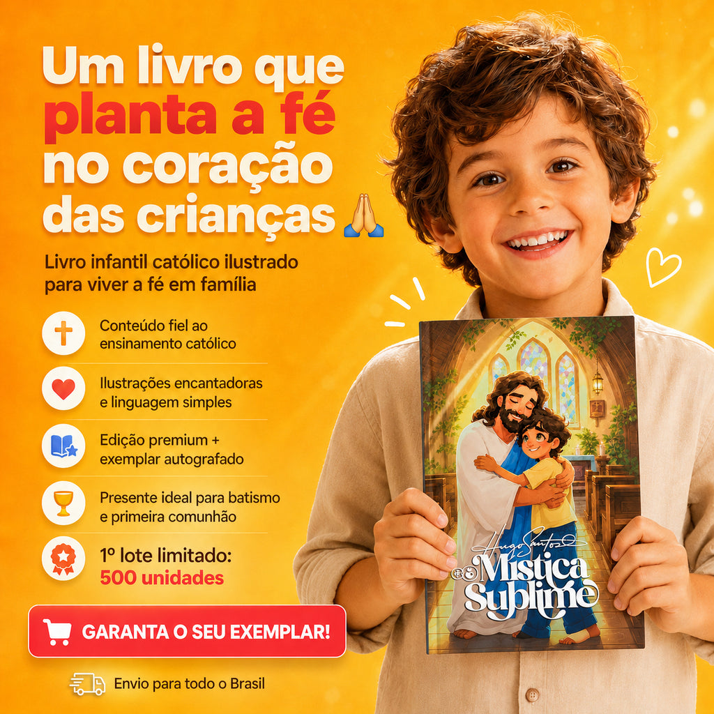 livro infantil católico ilustrado Mística Sublime — capa premium